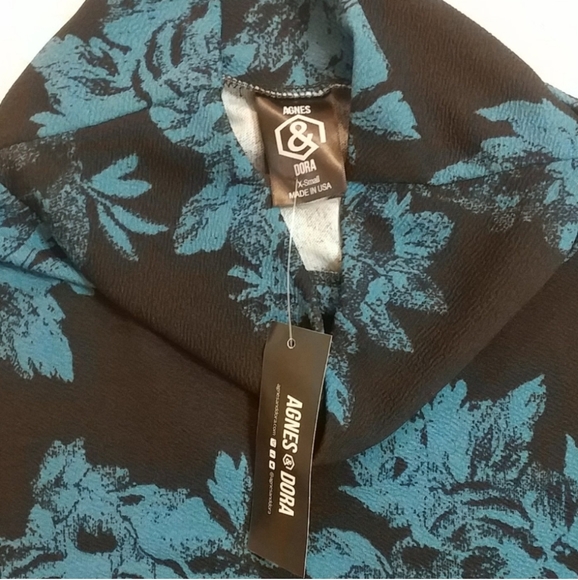 AGNES & DORA Teal Floral Pencil Skirt XS 0-2 NWT - Picture 2 of 4